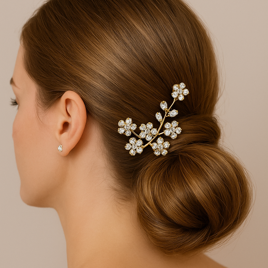 pettinino swarovski sposa con fiori