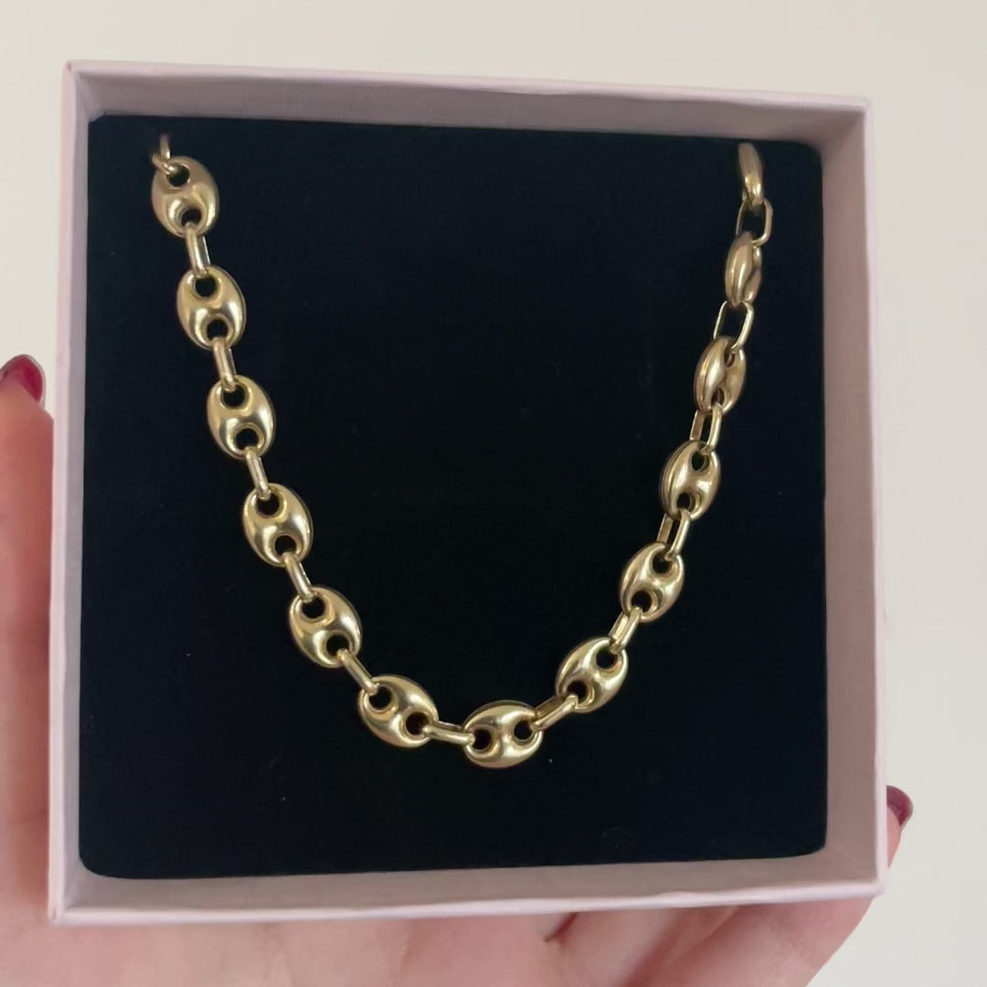 bracciale in maglia marina spesso in versione placcata oro