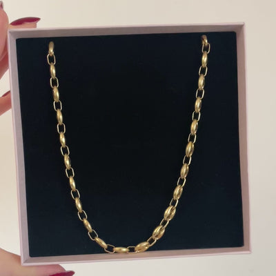 collana in maglia marina con parti a catena oro