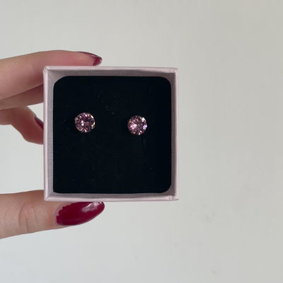 orecchini punto luce color ambra in Swarovski con rifiniture oro 