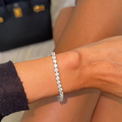 bracciale tennis in argento 925 indossato