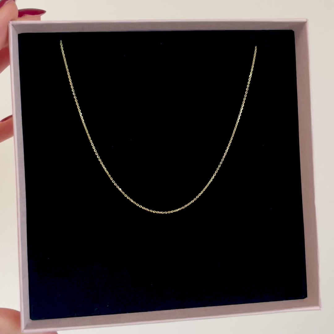 collana a catenina semplice e fine placcata oro in argento 925