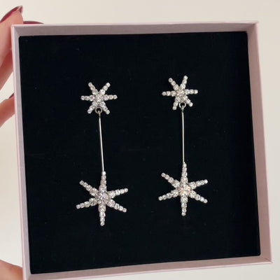 orecchini lunghi con stelle di swarovski per sposa