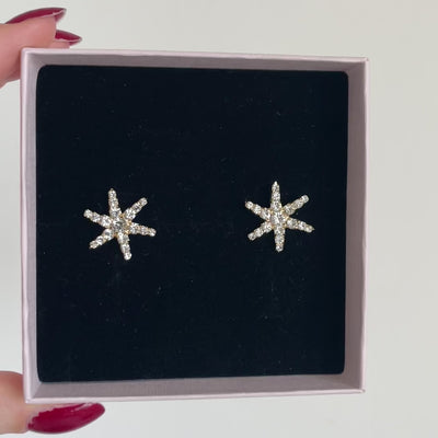 orecchini a lobo con stella di swarovski luminosi 