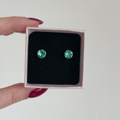 orecchini punti luce colorati in pietre swarovski color turchese 