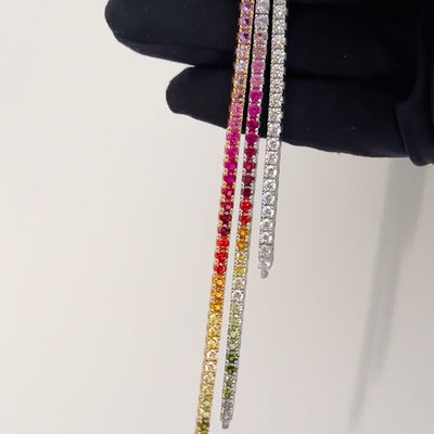 dettagli bracciale tennis colorato con zirconi in argento 925