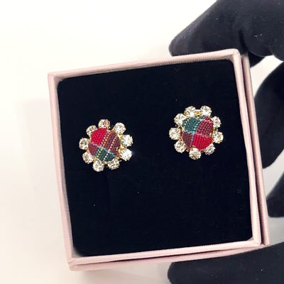 orecchini tartan con swarovski a lobo