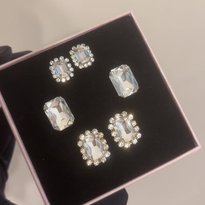 orecchini sposa geometrici luminosi swarovski