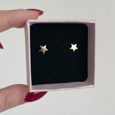 orecchini piccoli a stelle a lobo in argento placcato oro