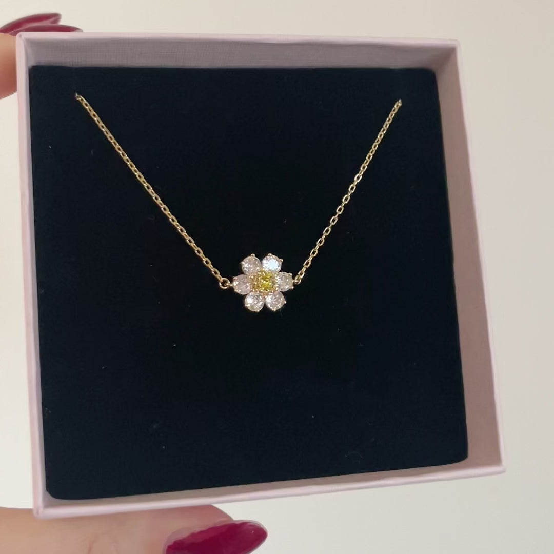 bracciale con ciondolo margherita colorato in cristalli swarovski 