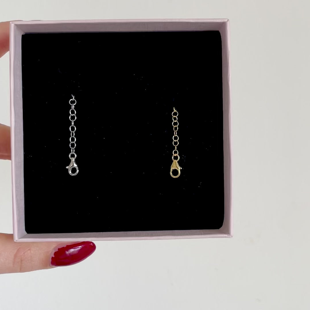 estensione per catenine in oro e argento con gancio