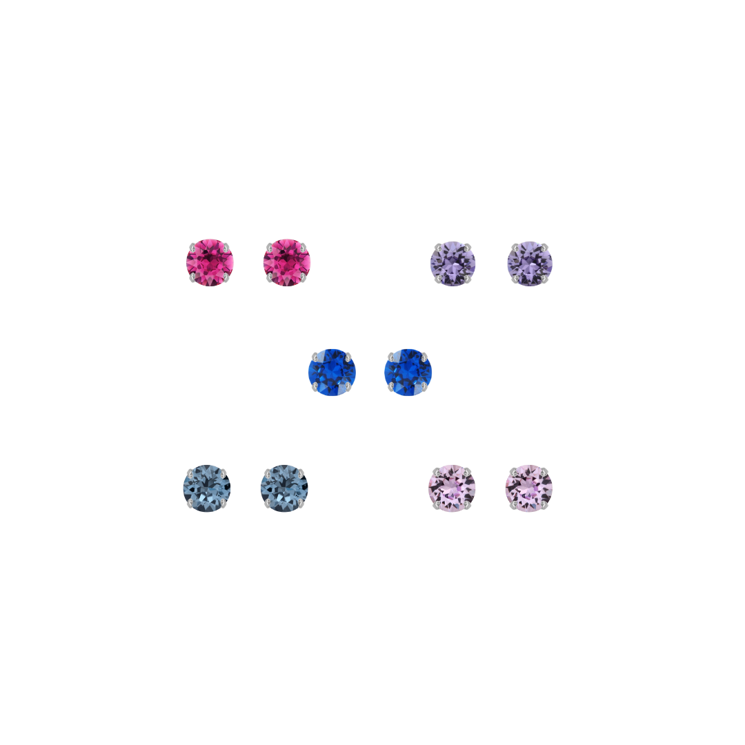 set di 5 punti luce in argento e multicolor